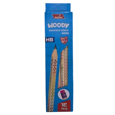 Bahadur Woody 8002 HB Graphite Pencil Set 12 Pieces