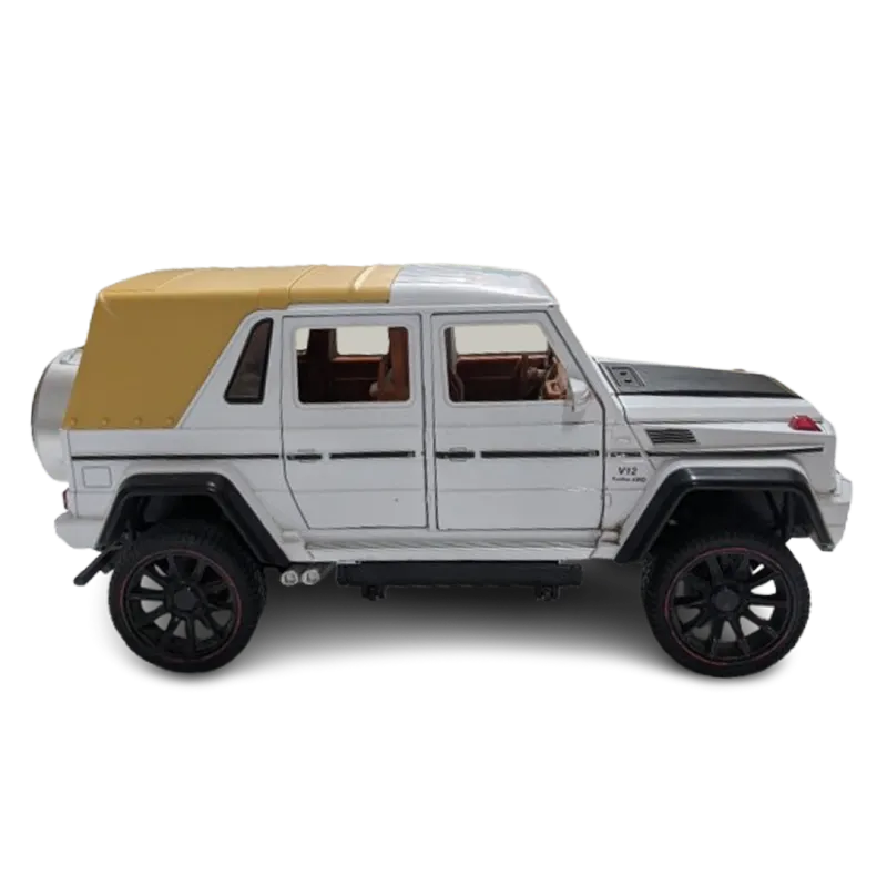 Die-Cast Off-Road SUV Toy Vehicle with Spare Wheel White & Yellow