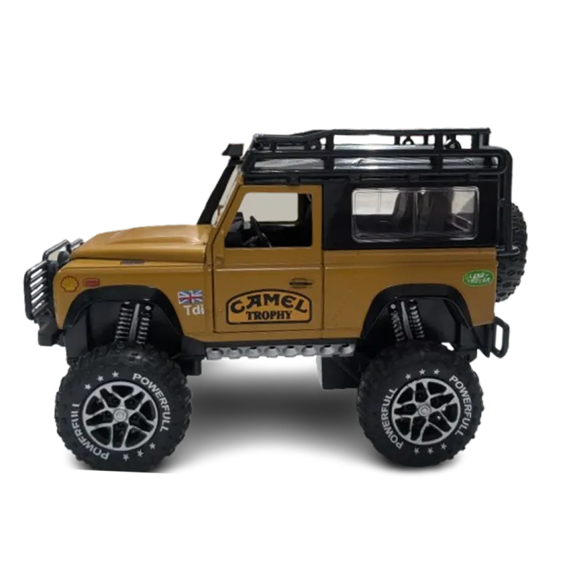 Die-Cast Camel Trophy Off-Road Toy Truck with Roof Rack Yellow