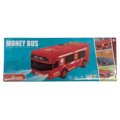 Qiscute Kids Electronic Money Bus Saving Bank & Toy Box Red