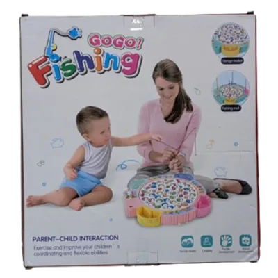 GoGo! Fishing Parent Child Interaction Rotating Board Game with Storage Baskets
