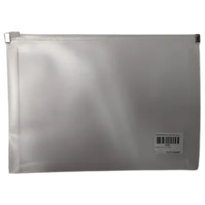 Clear Zipper Document Bag (White)
