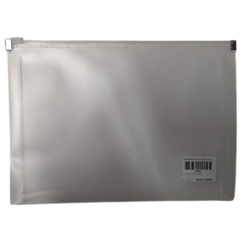 Clear Zipper Document Bag (White)
