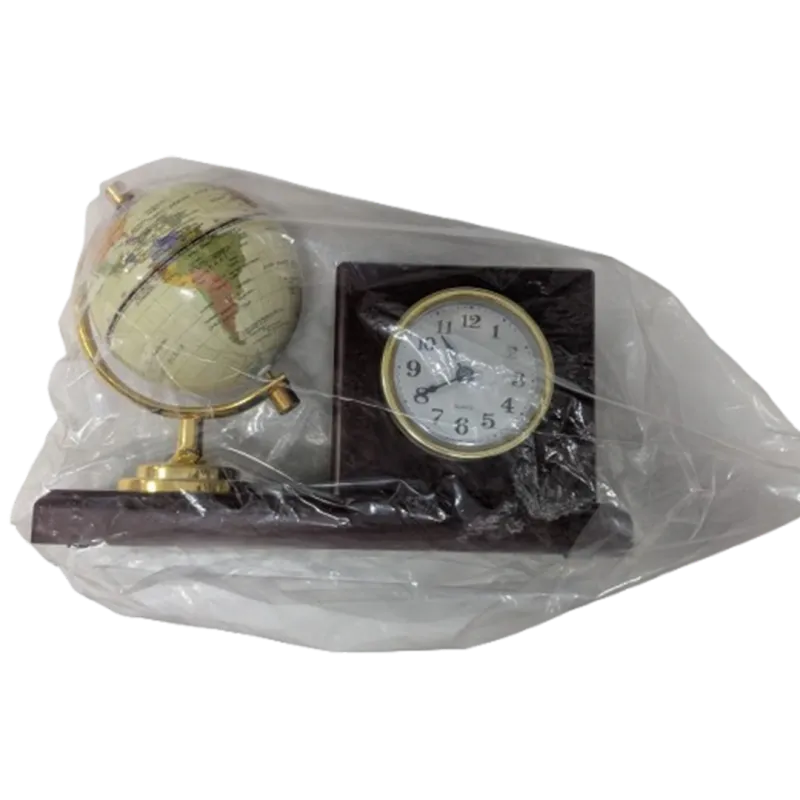 Executive Wooden Desk Clock with Rotating World Globe
