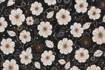 Premium Black Floral Gift Wrapping Paper