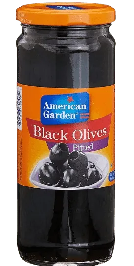 American Garden Pitted Black Olives 450G